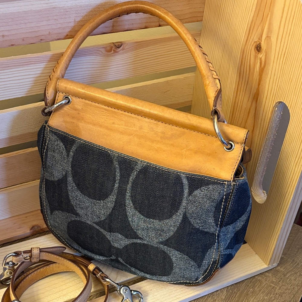 ✨ Coach Denim Willis Turnlock Crossbody | Legacy Lining | Rare - Picture 2 of 7